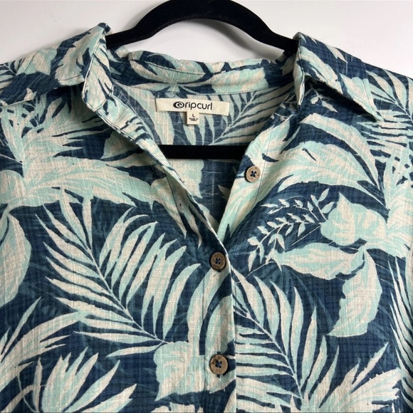 Rip Curl Womens Sun Rays Oversized Button Up Tropical Shirt Large - Picture 3 of 10